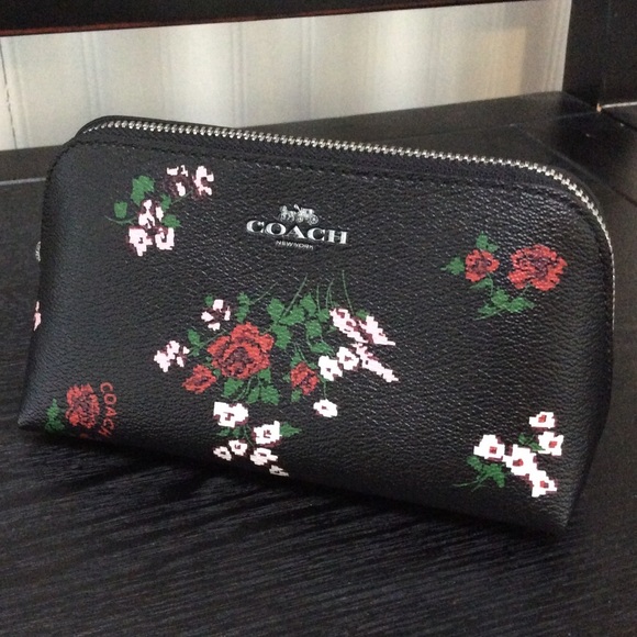 Coach Handbags - Coach Black Multi Cross Stitch Cosmetic Case